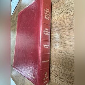 NASB Topical Chain Study Bible, Genuine Leather, 1977 Text